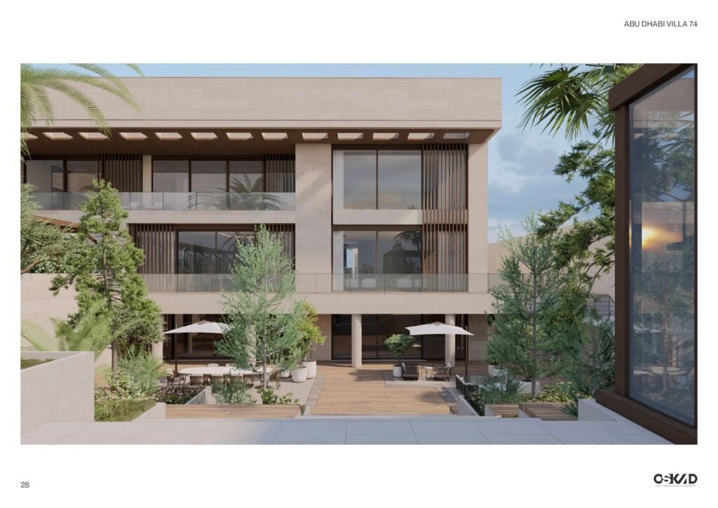 Wooden soffit ceiling installation at Hidd Al Saadiyat